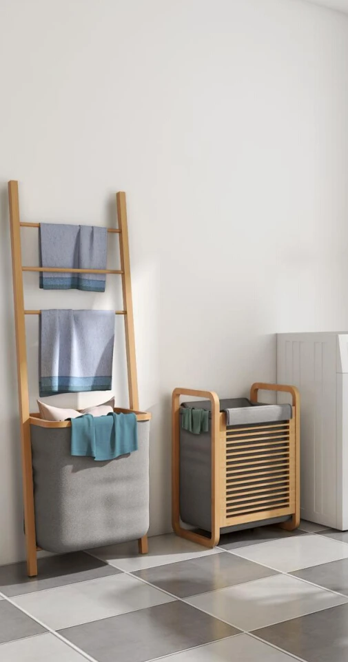 

HappyHome Fashion Simple towel ladder Shelf Wood Coat Racks Bedroom Bathroom Landing Wall Towel Clothes Hanger