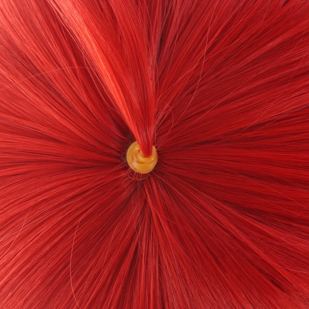 Ccutoo-레드 곱슬 합성 헤어 스타일 가발, 45cm, 하우스키노 쿠니 신사 코스프레, 전체 가발, 내열 섬유