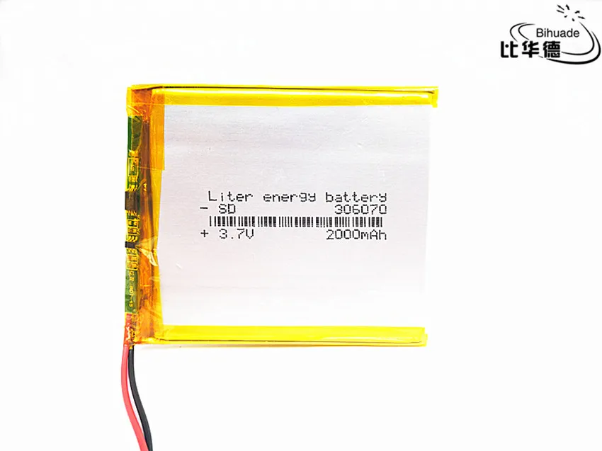

306070 3.7V 2000mAh Rechargeable li Polymer Battery For PDA GPS DVR E-Book Tablet PC Power Bank Wexler Book E6005 356070