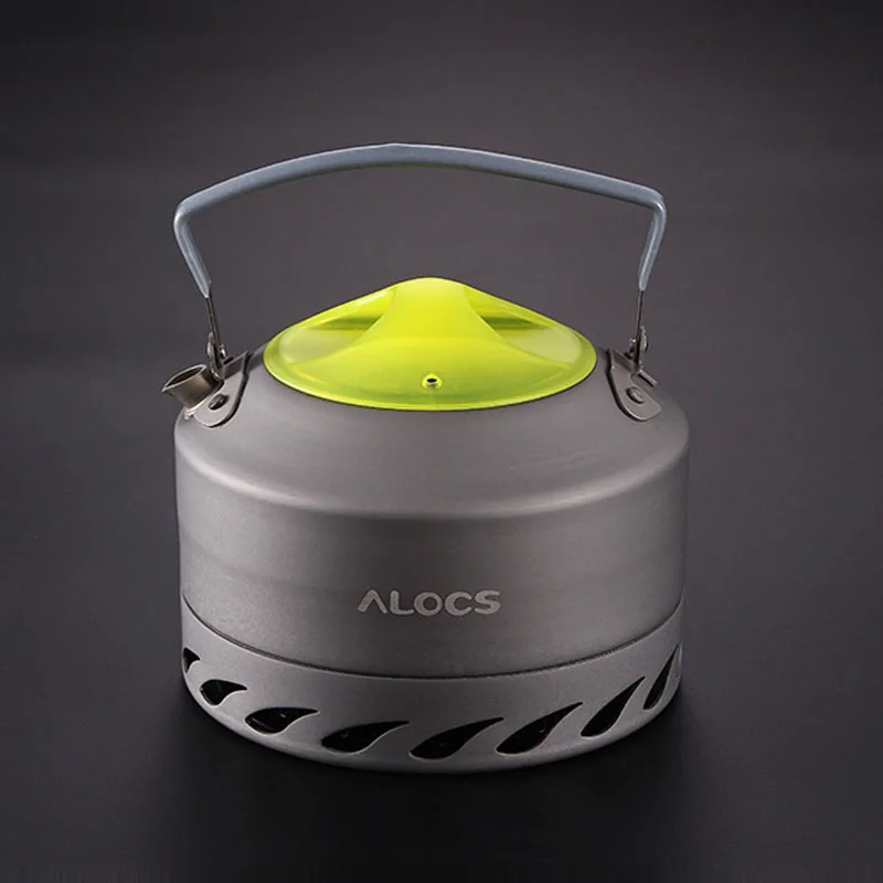 Al aire libre Camping Picnic anillo colector alta eficiencia hervidor cafetera tetera Cw-k07 1.0l aluminio protección del medio ambiente