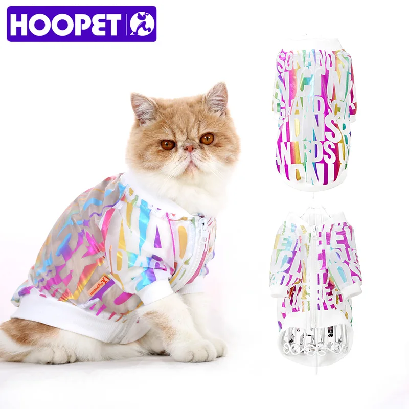 

HOOPET New Dog Clothes Colorful Transparent Sun Protection Teddy Puppy Summer Wear Light Pet Coat Jacket