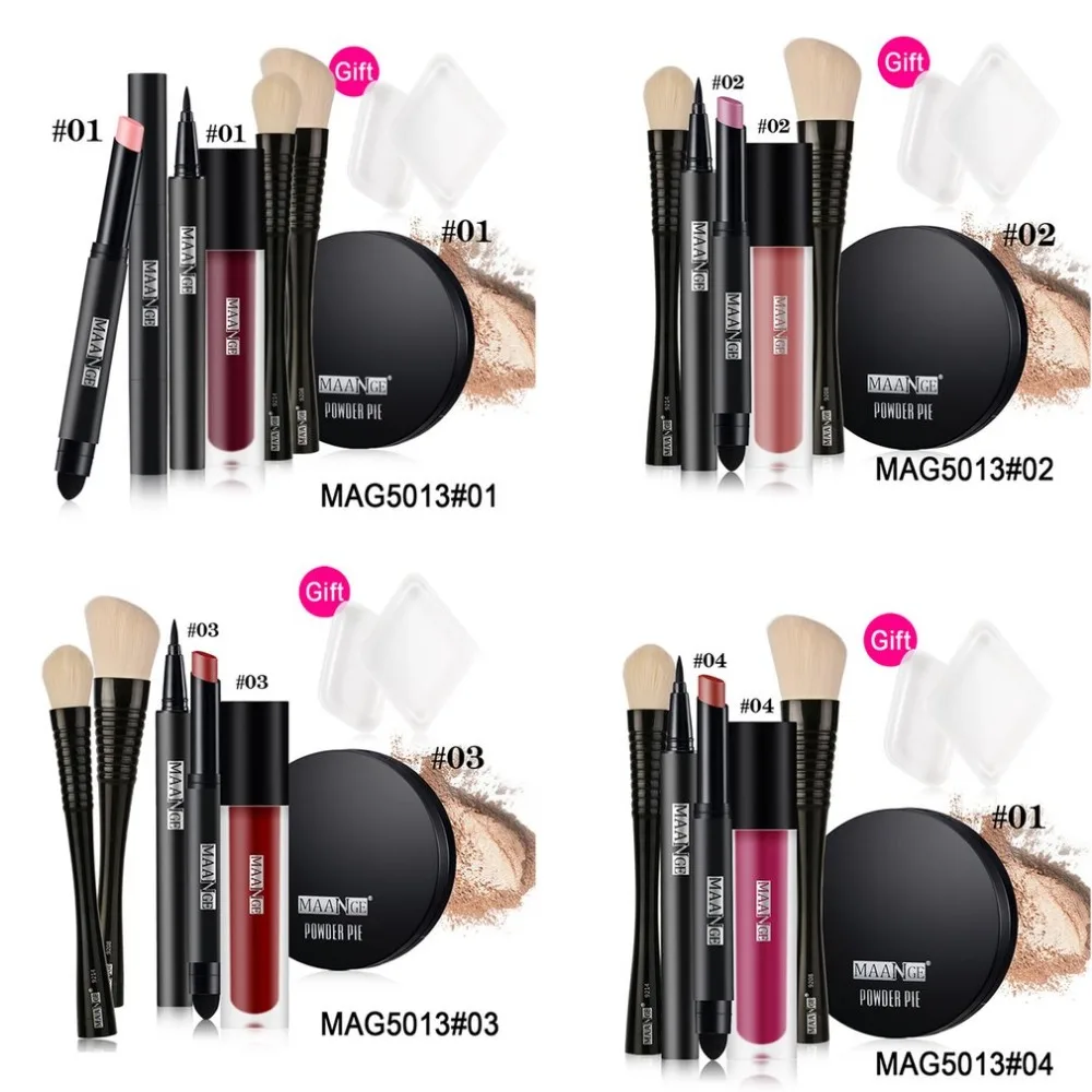 

MAANGE Makeup Set 6 Pcs/Set Make Up Tools Concealer Powder Lip Glaze Eyeliner Liquid Lipstick Pen Brushes Beauty