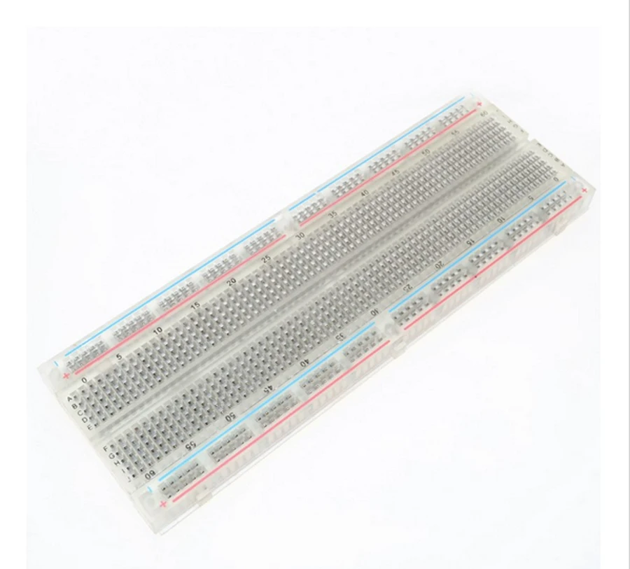 

MB-102 Crystal Breadboard 830 Point Solderless PCB Bread Board Transparent MB102 With color bar Test Develop DIY 16.5*5.5cm
