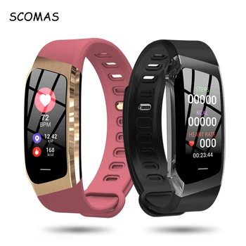 

SCOMAS New Smart Bracelet 0.96"LCD IP67 Waterproof Blood Pressure Heart Rate Monitor Fitness Activity Tracker Smart Band