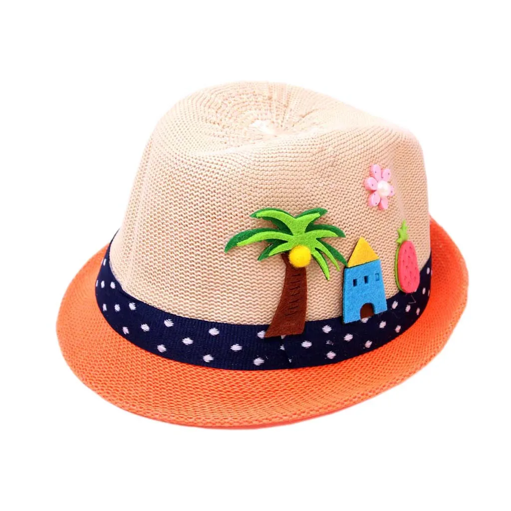 MUQGEW/Детская шляпа; летние детские солнцезащитные шляпы; детская дышащая шляпа с рисунком для мальчиков и девочек; соломенная шляпа для малышей; пляжная шапка для детей