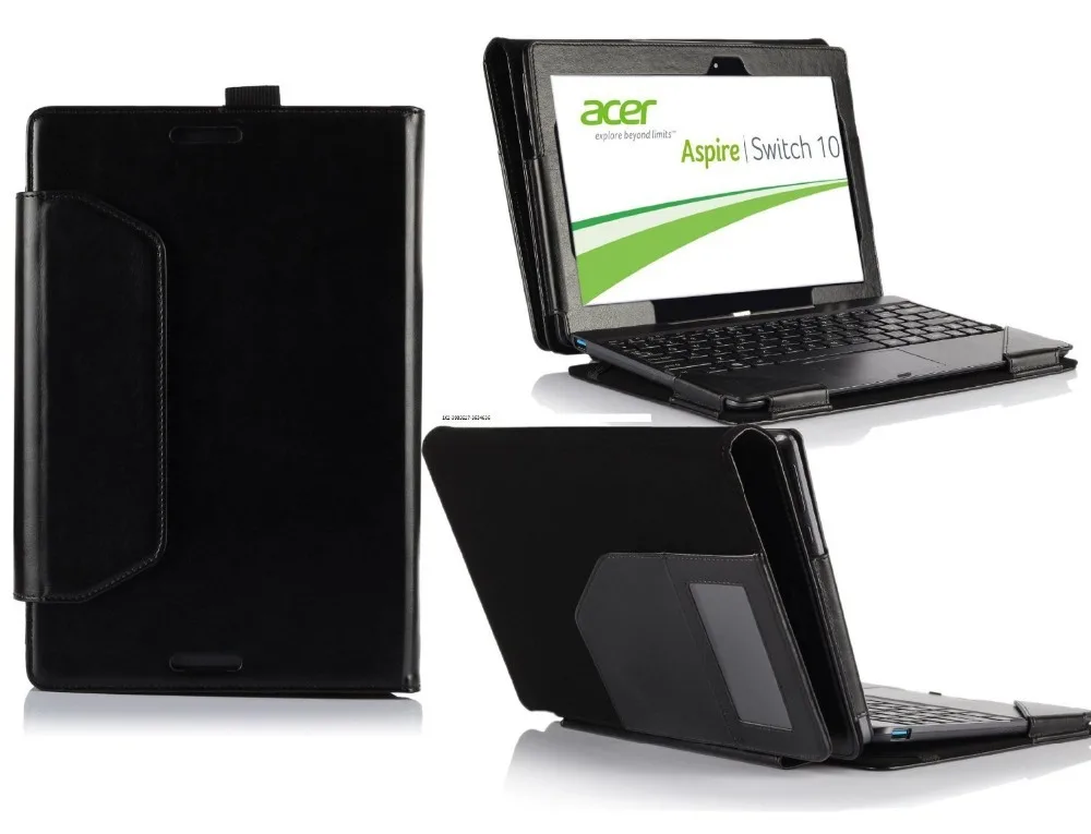 IVSO Leather Keyboard Portfolio Stand Cover Case For Acer