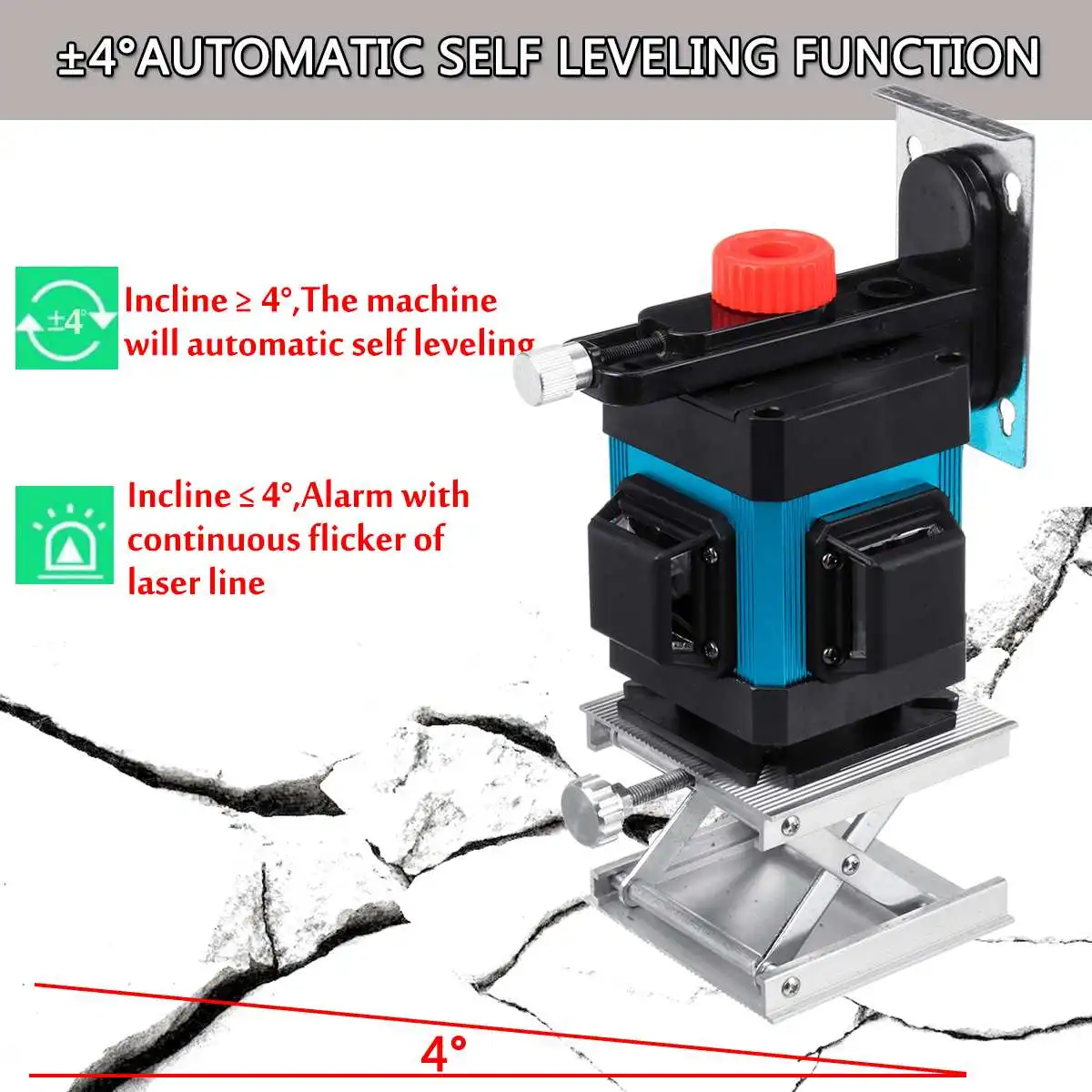  Zeast Remote Control 12 Line 3D Horizontal and Vertical Self Leveling Laser Level Measure Tool Wall