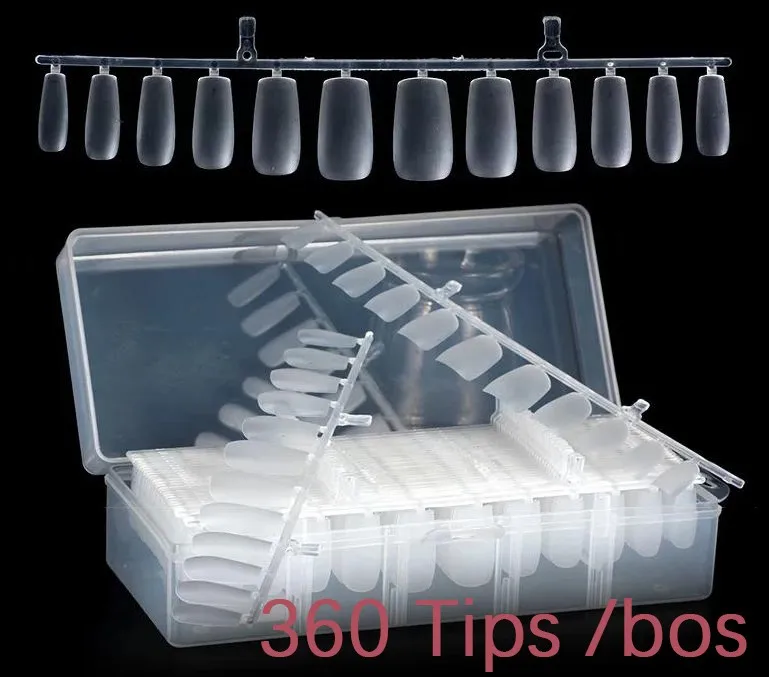 

Freeshipping - Ultra-thin Medium Length Tapered Square Nail tips Full Nail Tips 360 tips / box