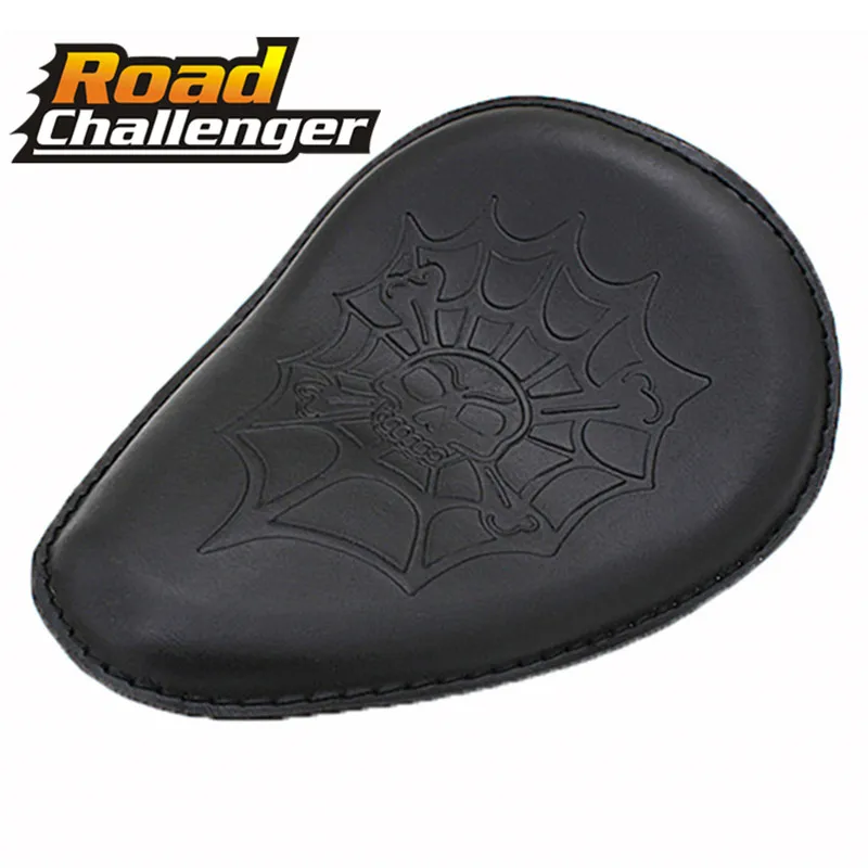 

Motorcycle Brown/balck Skull Leather Solo Seat for Harley Dyna Sportster 883 1200 XL Custom Bobber Chopper