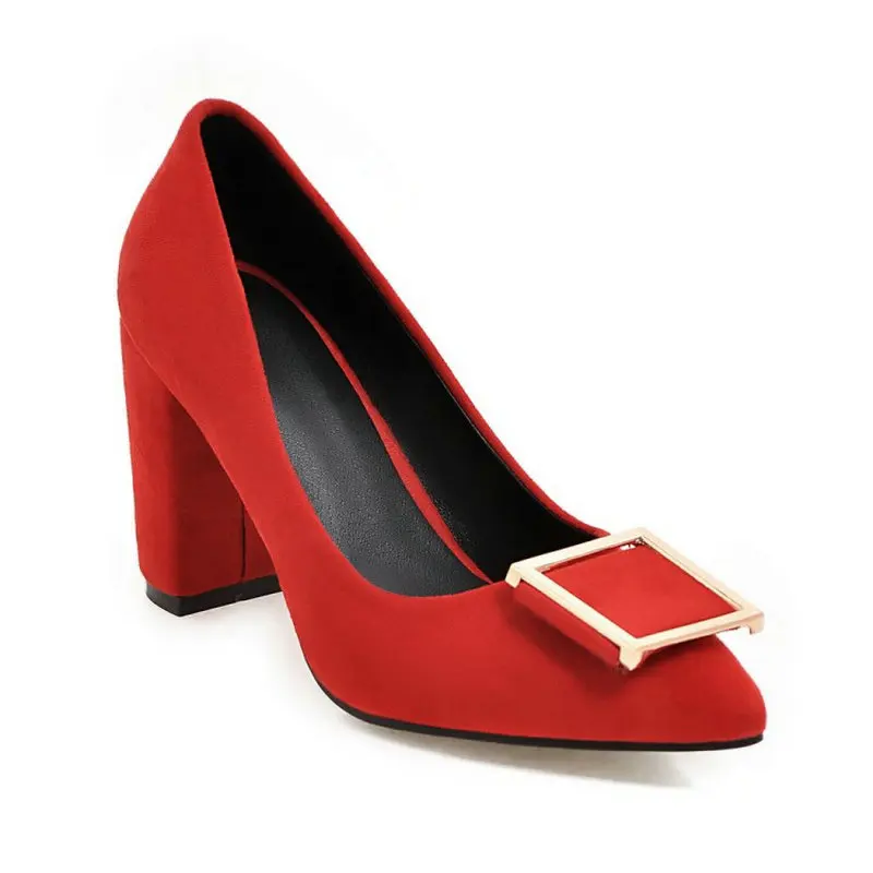 ZawsThia 2019 spring summer yellow red block high heels office career woman pumps shoes beautiful women dress stilettos shoes