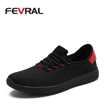 

FEVRAL New Style Mesh Men Casual Shoes Fashion Design Lace-up Men Shoes Lightweight Breathable Comfortable Soft Sneakers For Men