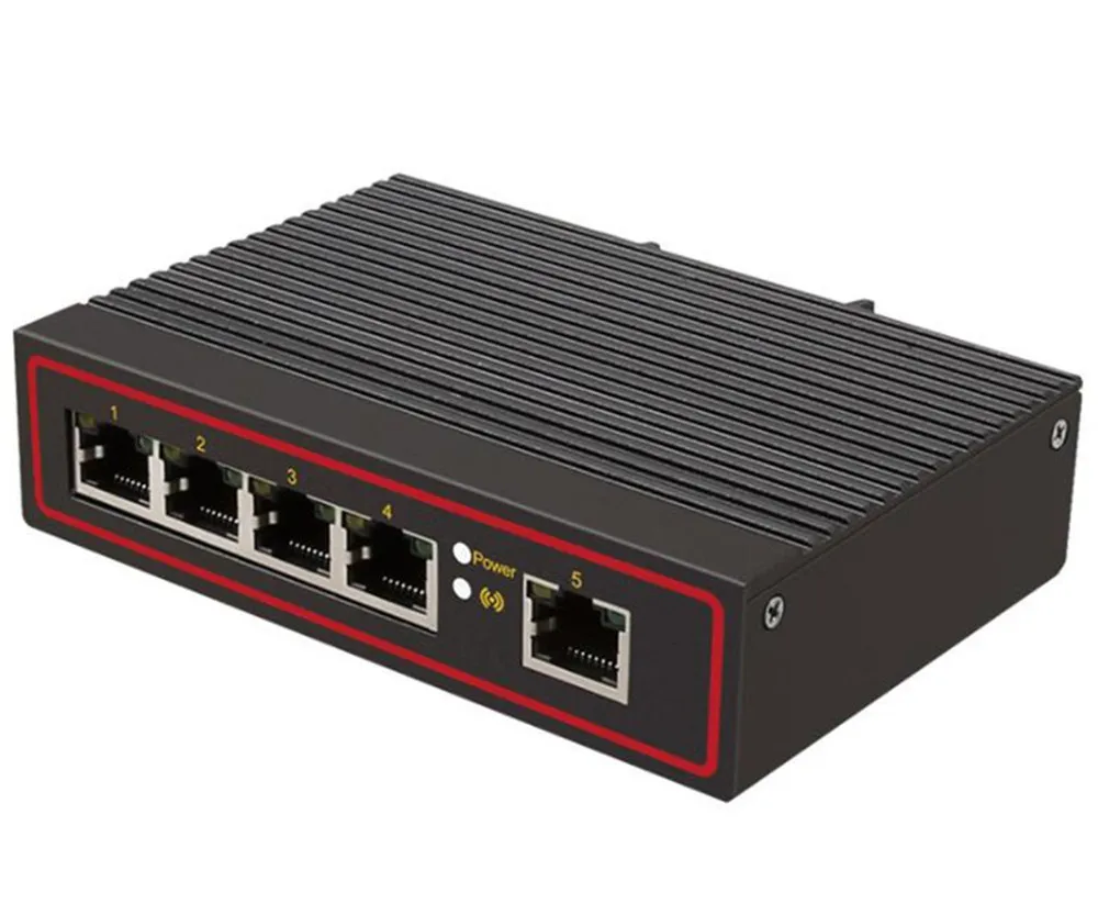 5 Ports Industrial Switch 10/100Mbps Signal Strengthen DIN