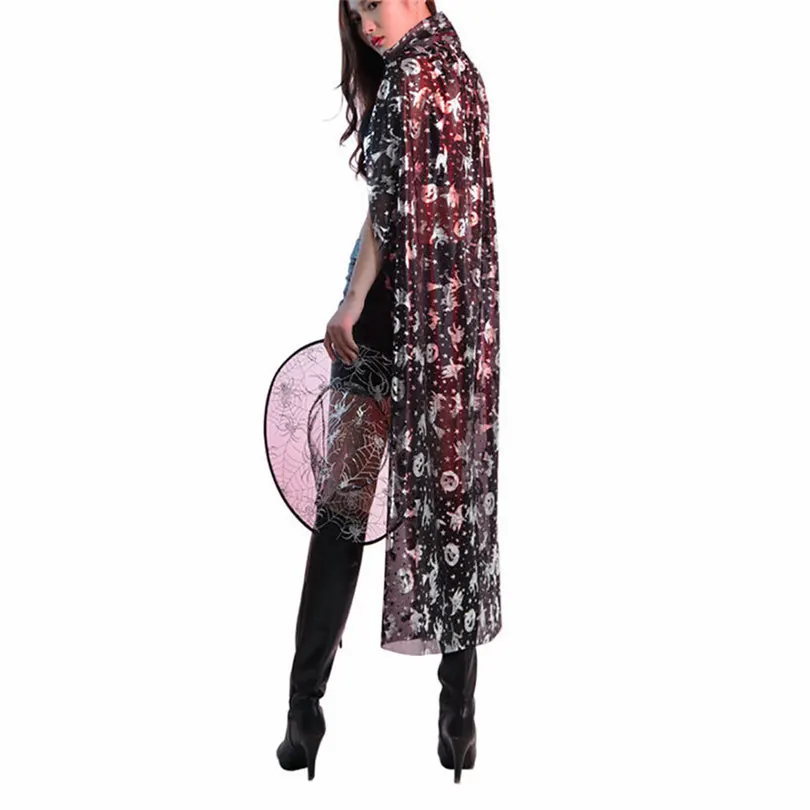 2019 Halloween Autumn Winter Cos Cloak Coat Wicca Robe Medieval Cape Shawl Halloween Witch Party+Hat Set #E12 (12)