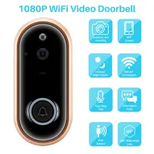 Беспроводной WiFi видео дверной звонок камера 1080P двусторонний видеодомофон удаленный визуальный запись умный домашний монитор безопасности