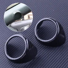 DWCX 1 Pair In Fibra di Carbonio UN pilastro del Portello di Automobile Altoparlante Stereo Copertura Trim Colonna Tweeter misura per Ford Mustang 2015 2016 2017 2018