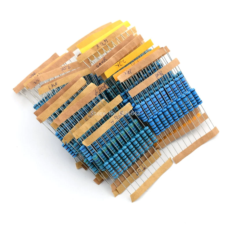 Film Resistor Kit 1% 1W,2W,3W Wide Range of Values Pack Sizes 75pcs /300Pcs 1W 0.1-750ohm Film Resistor Kit 1% 1W,2W,3W Wide Range of Values Pack Sizes 75pcs /300Pcs 1W 0.1-750ohm