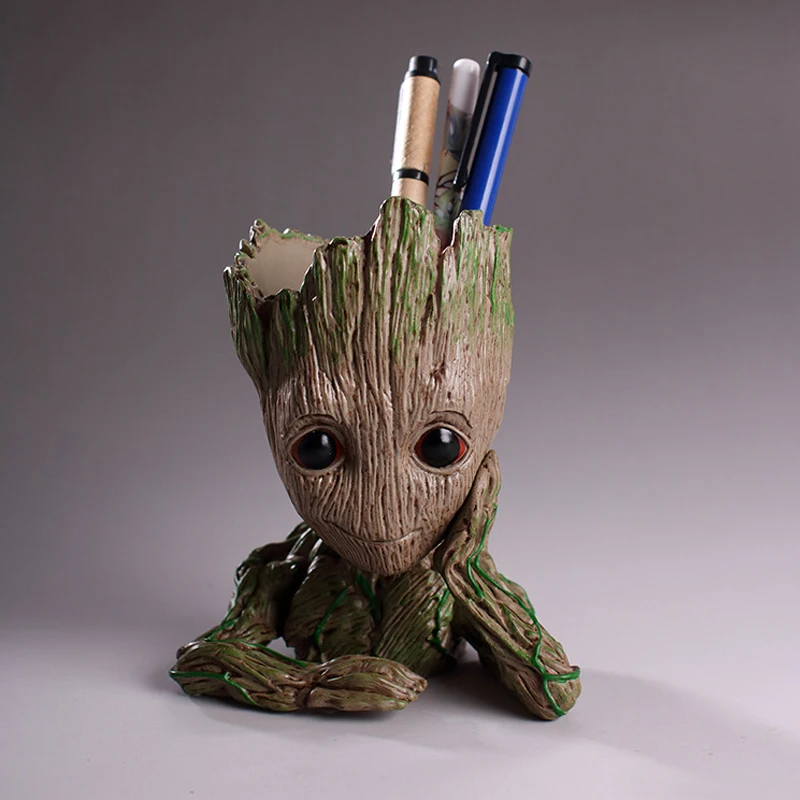 

14cm Flower Pot Baby Groot Flowerpot Cute Toy Pen Pot Holder PVC Hero Model Baby Tree Man Garden Plant Pot