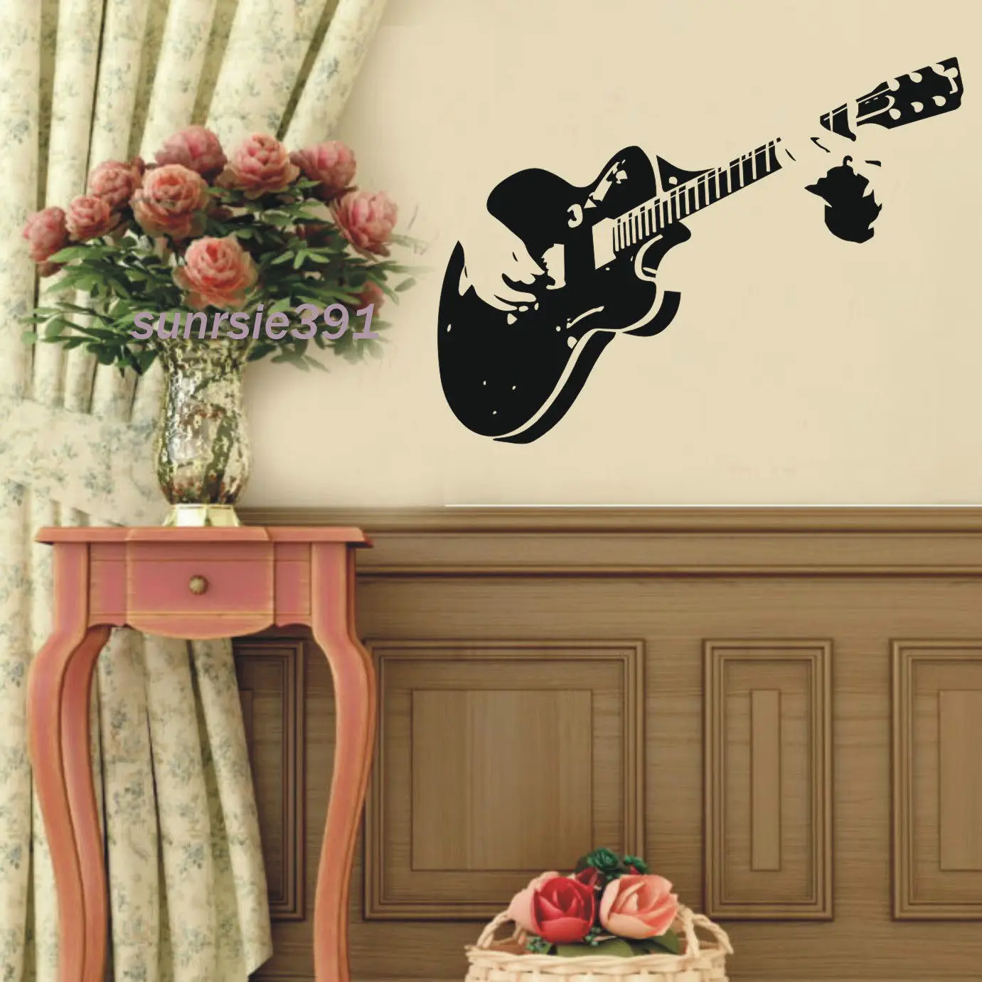 D215 Guitar Guitarist Music Wall Stickers Decor Mural Art Decals Home Decalin Wall Stickers