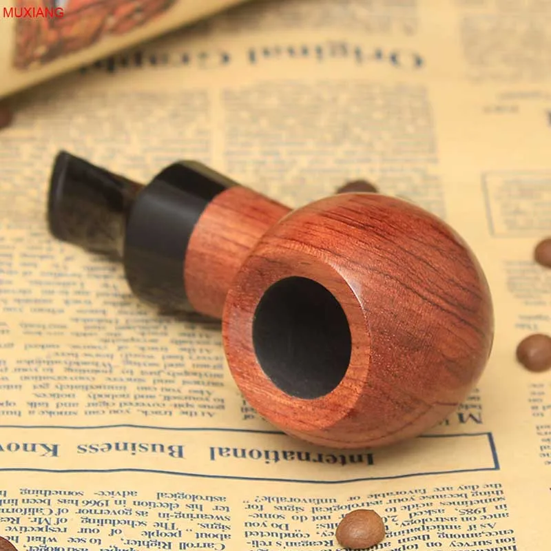 MUXIANG  Good Quality Ebony Wood Pipes Portable Creative Smoking Pipe Tobacco Narguile Grinder Smoke Cigarette Holder Mouthpiece