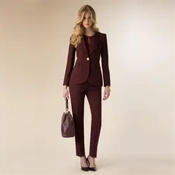 Куртка + брюки женские Бизнес костюм цвет красного вина женские офисные форма женские деловые брюки комплект из 2 частей вечерние смокинги