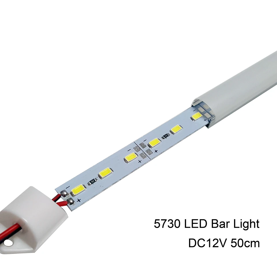 10 шт 50 см DC12V 5730 светодиодный жесткий Светодиодные ленты светодиодный бар свет 5730 5630 с U алюминиевый корпус + крышка ПК