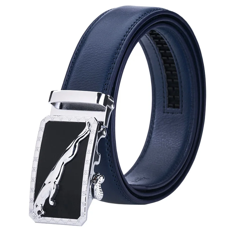 

new genuine leather belts for men real cow leather blue men automatic buckle belt luxury brand designer jeans belt for man 2019