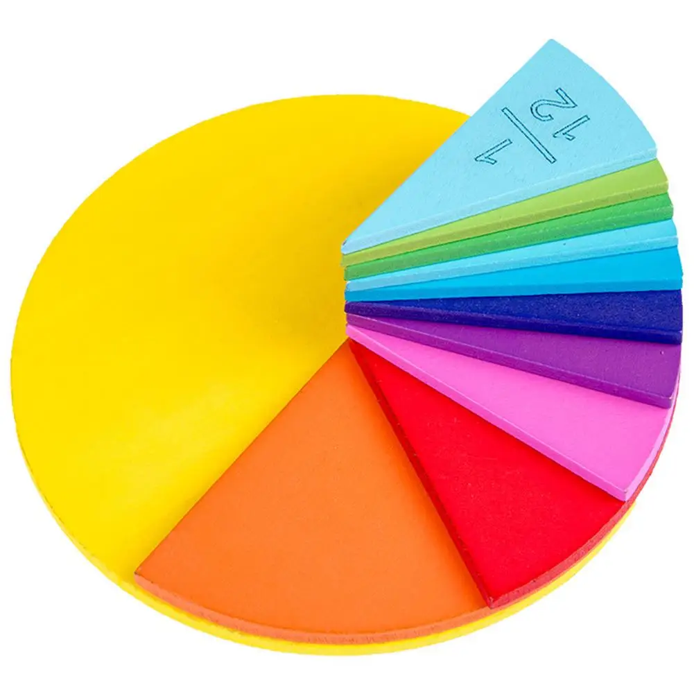 

Wooden Circular Board Math Fraction Division Teaching Aids Education Toy Children's Cognitive Puzzle Cards Montessori toys Gift
