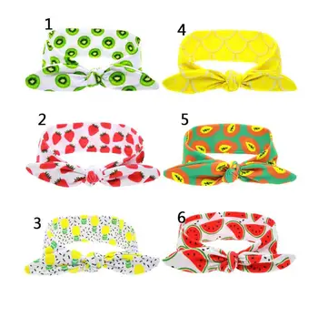 

6color New Cute Kids Summer Style Fruit Headband DIY Cotton Elastic Hair Band Newborn Ring Wrap Can Adjusted Hair Accessories