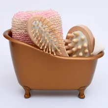 4 Items set Hot Sale Small Pet Bathtub Wood Massage Comb bath Sponge Body massage bathroom