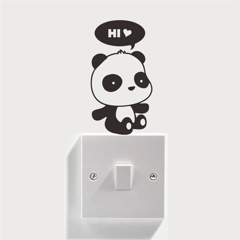 Забавный hello sleeping panda выключить переключатель на стену с наклейками для детской