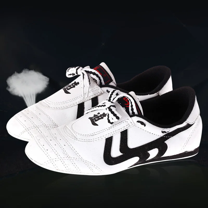 

White Taekwondo Shoes Breathable Wear-resistant Training kickboxing Tae kwon do Martial Arts Sneaker Shoes From Kids to Adult