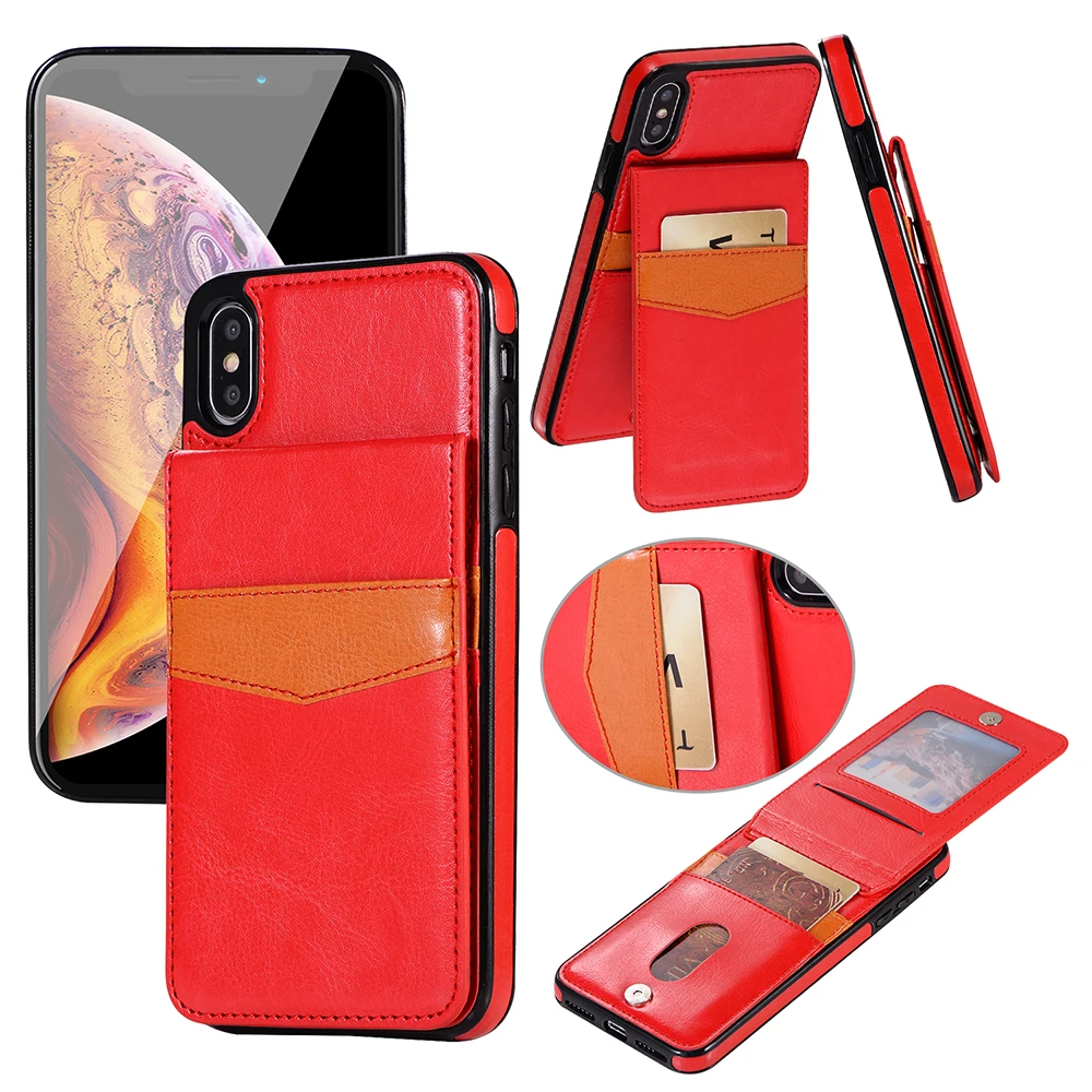 

Retro PU Leather Case For iPhone11 Pro 7 X 7 8 Plus XS cases Multi Card Holders Phone Cases For iPhone8 xs XS Max XR 7 8 cases