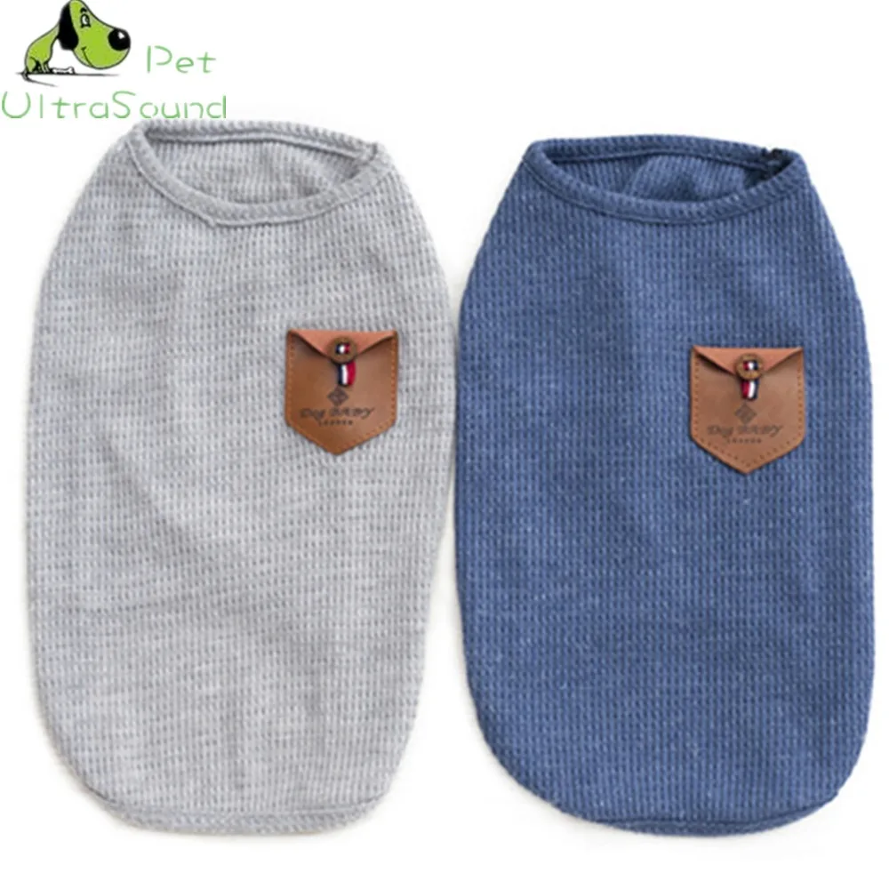 

ULTRASOUND PET Summer Cool Pet Clothes For Small Dogs Chihuahua Teddy Solid Color Puppy Cat T-Shirt Breathable Cotton Dog Vest