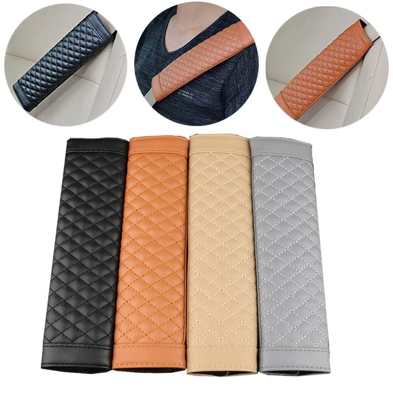 

2Pcs/Lot Universal Car Seat Belts Covers Leather Auto Padding Seat Belt Car-Covers Cars Interior Accessories