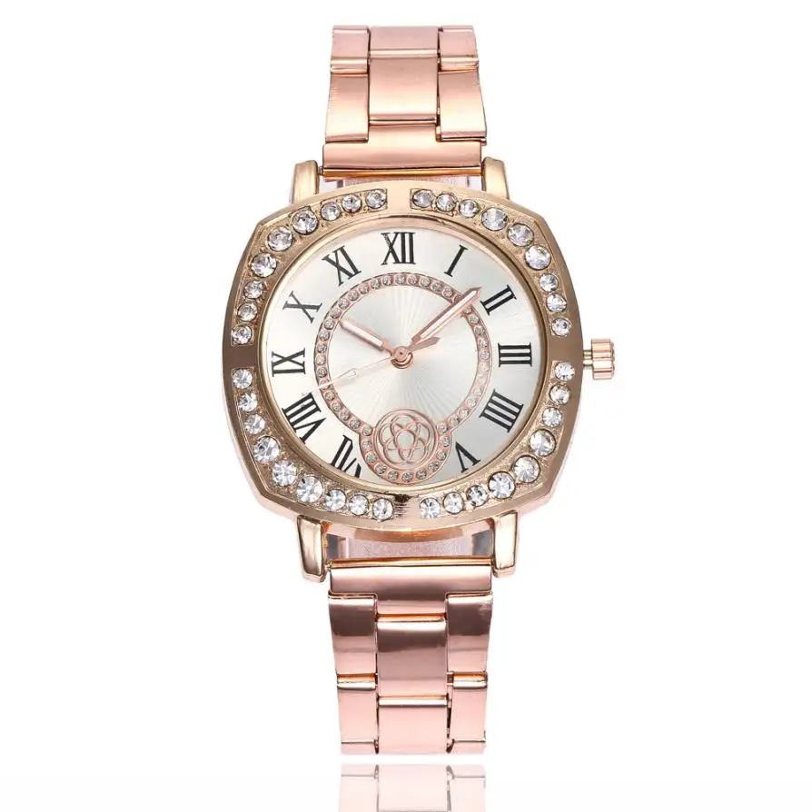 

clock women 2018 Women Fashion Stainless Steel Band Analog Quartz Round Wrist Watch Watches small wrist watches for women