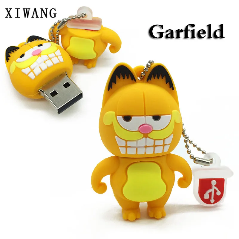 

USB Flash drive 128gb Mini Garfield Series Pendrive usb 2.0 4GB 8GB pen drive 16GB 32GB 64GB cartoon animal usb memory disk gift