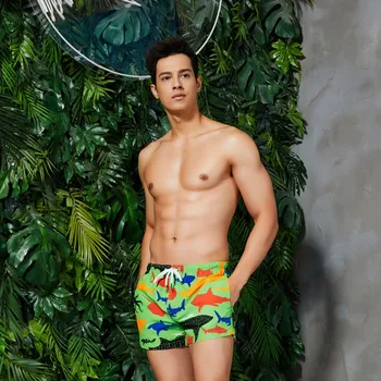 

Summer Men's Quick-drying Dehydrated Board Shorts Drawstring Stretch Lace Fashion Print Beach Shorts