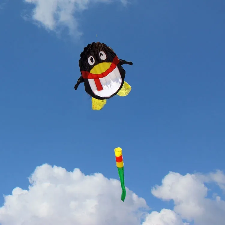 Высокое качество 2 м воздушный змей в форме пингвина Летающий принц мягкий кайт нейлон ripstop weifang кайт струна pro walk in sky factory