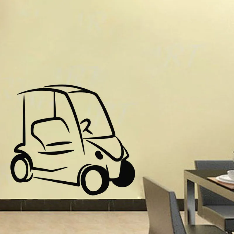 Simple Design Golf Cart Wall Stickers Home Decor Kids Room Wall Decals