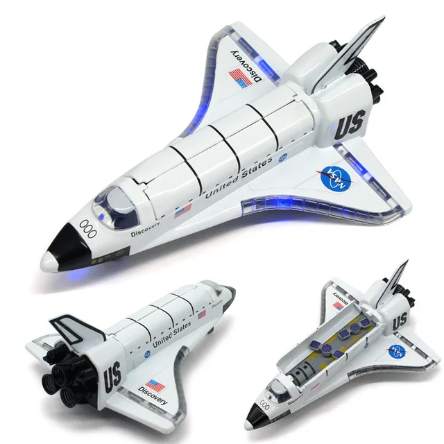 New Alloy Space Shuttle Die Cast Space Craft Space Plane SpaceShip Model 19Cm Length With Light Music For Kids Toys 1