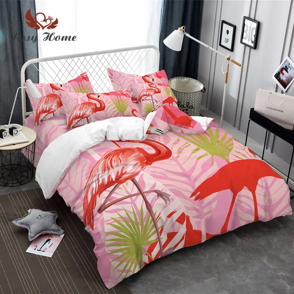 Flamingos Duvet Cover Set Queen King Size Animal Pattern Bedspread Bedding Set Home Textiles