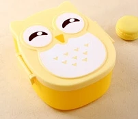 1 шт. кавайный конфетный Цвет Сова коробка для завтрака пригодная для использования в микроволновке духовка контейнер для бэнто случае столовая посуда детский подарок на день рождения - Цвет: Yellow