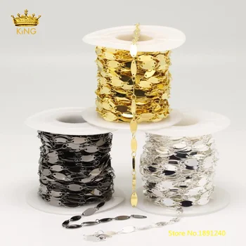 

5meters 4x10mm Oval Shaped Copper Chains Findings Choker,Golden/Black Gunmetal/Silver Plating Copper Links Chains Necklace ZJ136