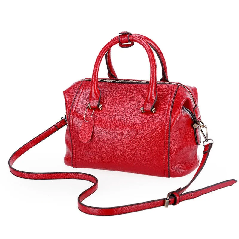 Trendy Fashion Boston Bag Women Luxury Concise font b Handbag b font Embossed PU Occident Style