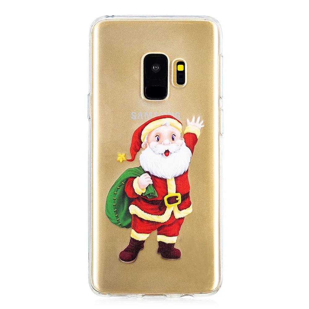 KSAM1002A_1_JONSNOW Phone Case For Samsung Galaxy S9 Cartoon Christmas Painted Clear Soft Cases