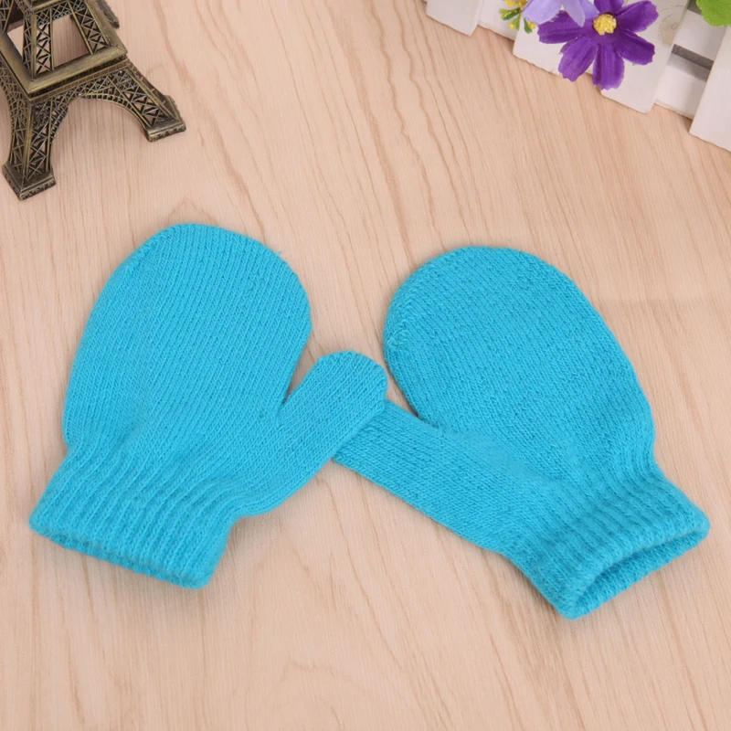 

Unisex Knitting Warm Soft Gloves Kids Boys Girls Candy Colors Cute Mittens