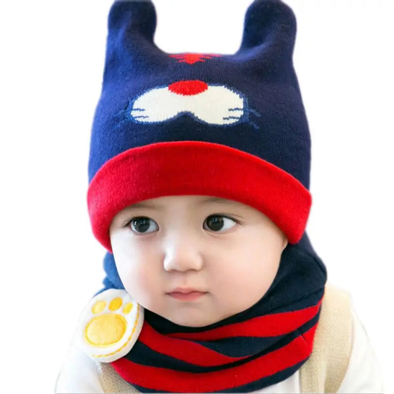 Шапка детская осень Бархат с ушками шапки для маленьких мальчиков и девочек Для детей зима шеи теплые шапки для новорожденных Подставки для фотографий