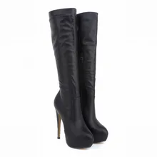 2015 Mujeres Botas botas Militares Hombre 14 CM Altos Talones Acentuados Toe 38 CM Botas Barato Modest Nuevo Llega Moda Cremallera Lateral Botas