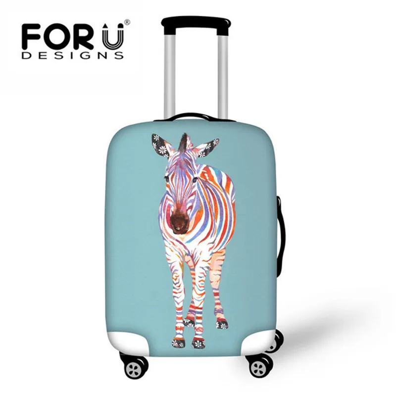 FORUDESIGNS Zebra Tiger Elastic Suitcases Protective Covers Cute