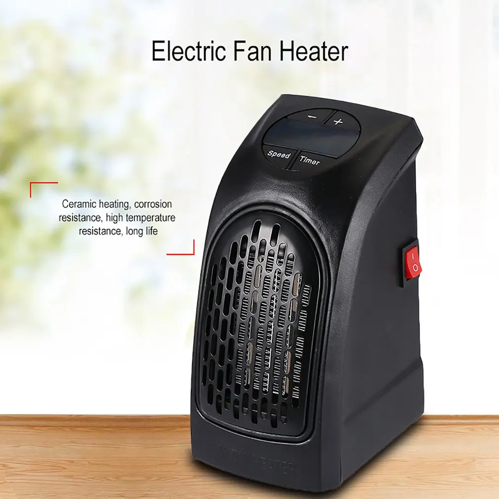 

400W Mini Electric Heater Fan Desktop Household Heating Stove Radiator Warmer Machine Wall-Outlet Heater for Winter Room EU Plug